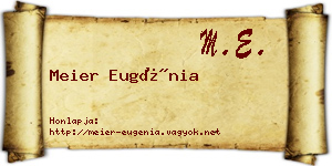Meier Eugénia névjegykártya